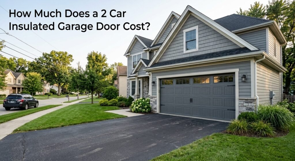 2 car insulated garage door on a modern American home