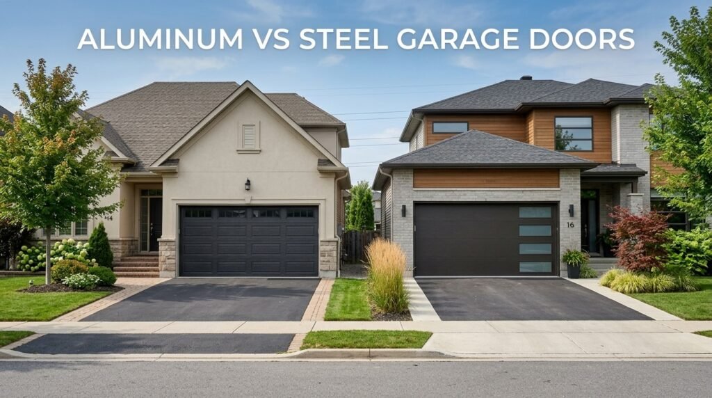 Aluminum vs steel garage doors on modern American homes