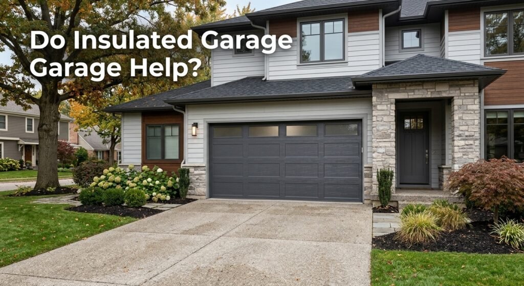 Insulated garage door on a modern American home