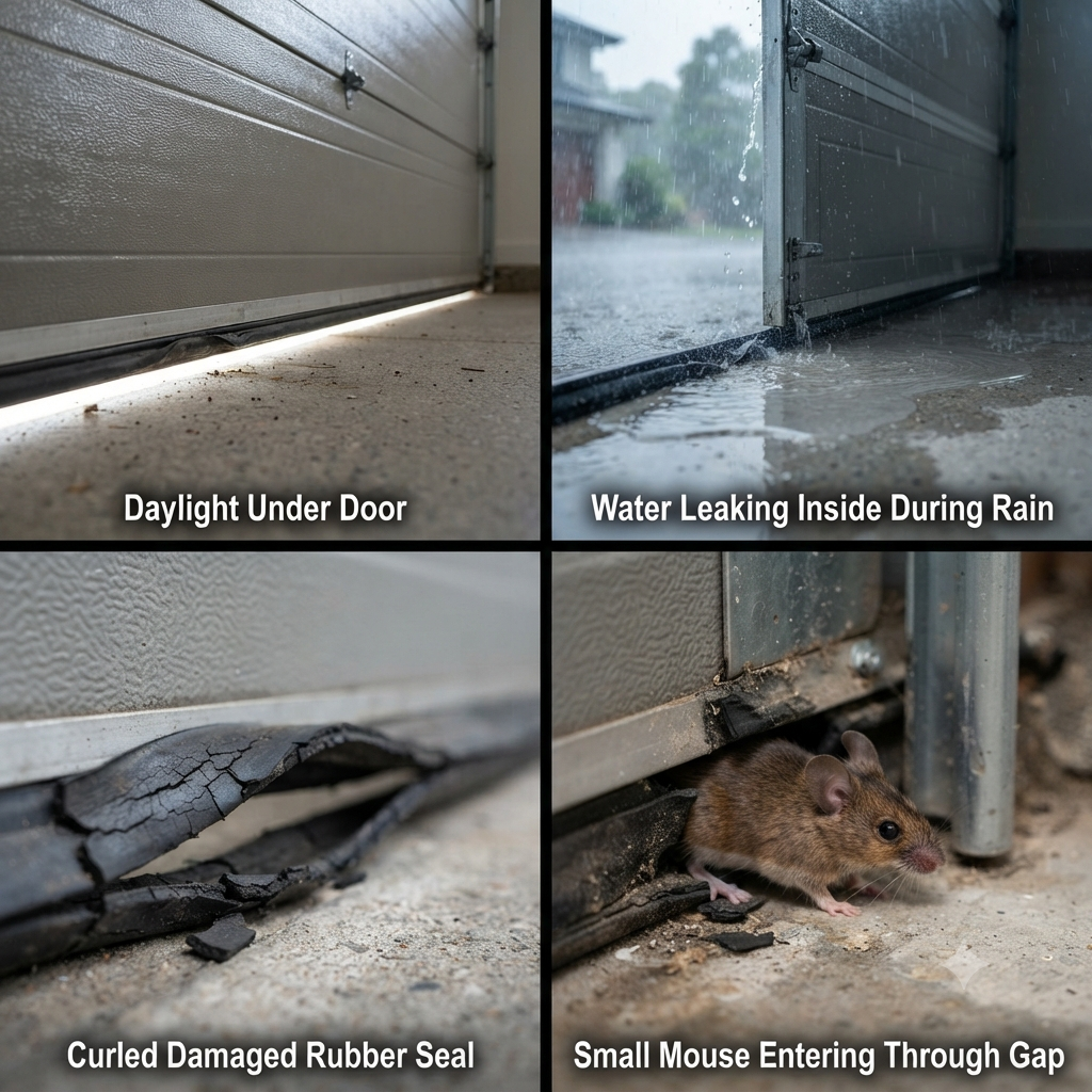 Common garage door bottom seal problems
