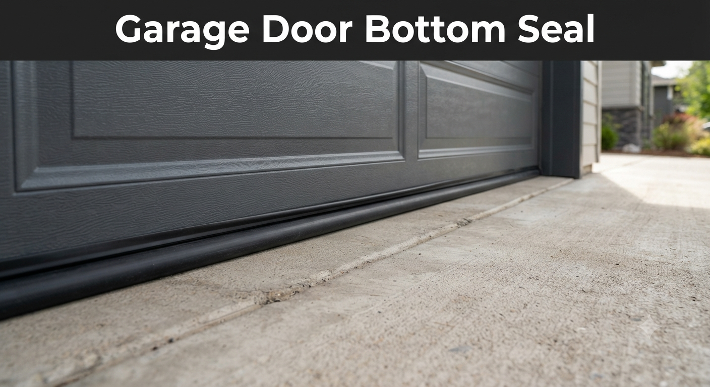 Garage door bottom seal installed on a residential garage door
