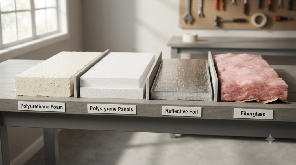 garage door insulation materials comparison