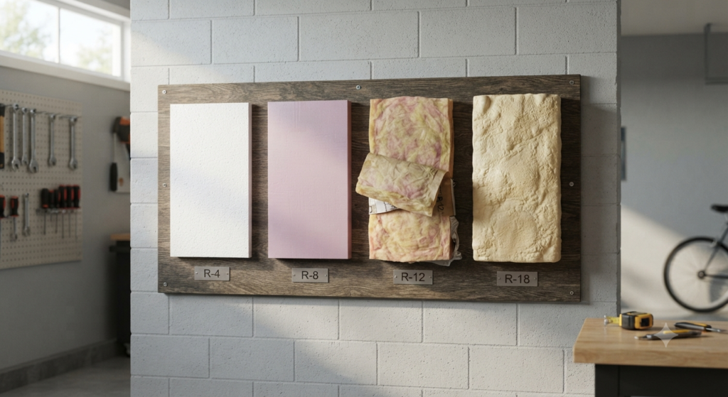 Garage door insulation R-value chart
