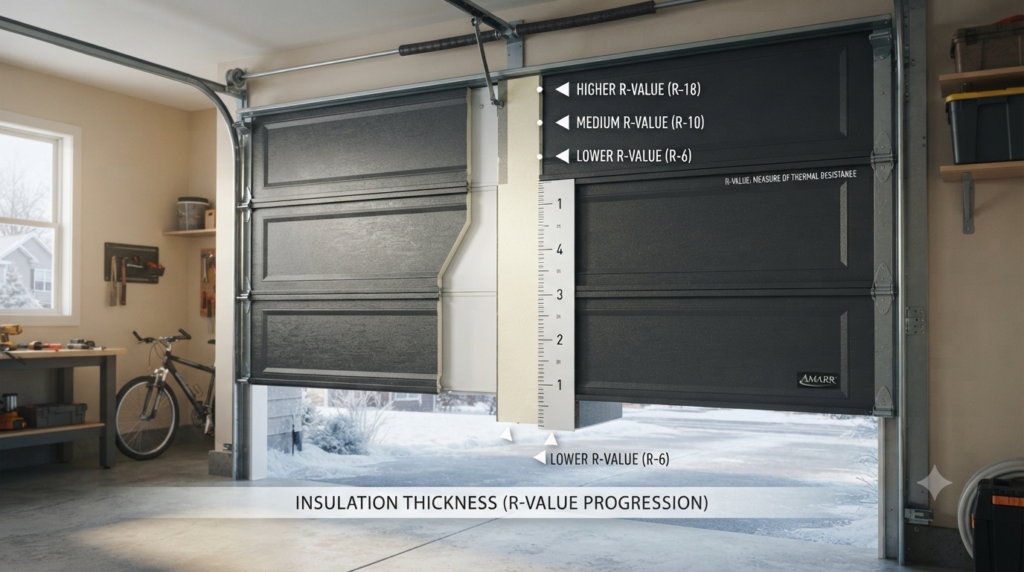 garage door insulation R-value for cold climate