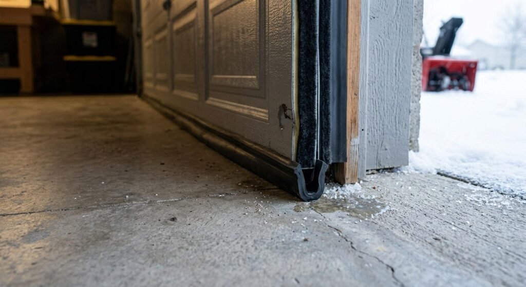 Garage door weatherstripping and bottom seal