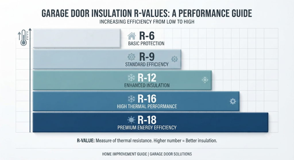 Garage door R-value comparison chart