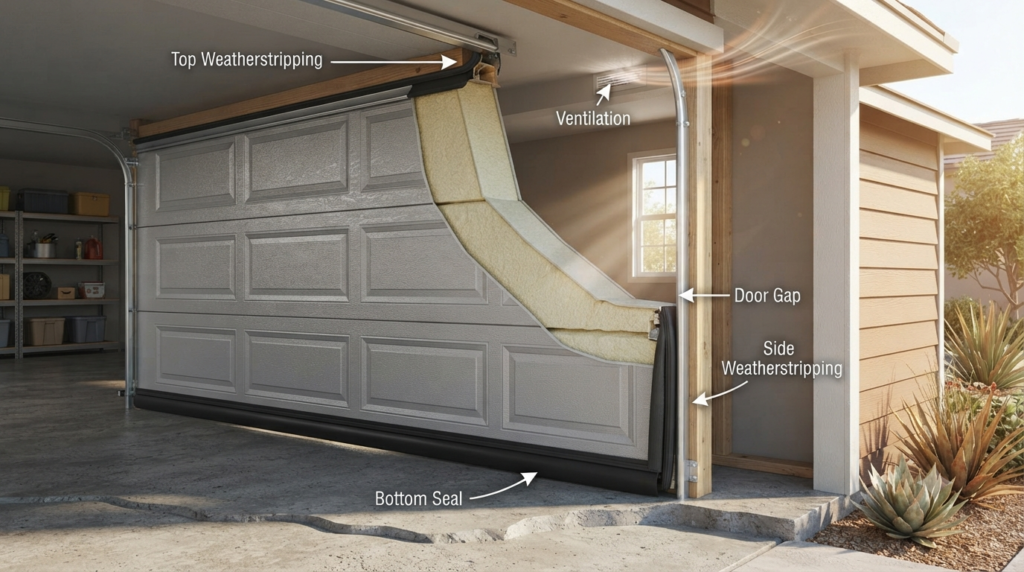 garage door weatherstripping and air sealing