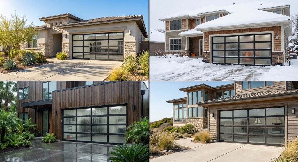Garage doors in hot, cold, rainy and coastal U.S. climates