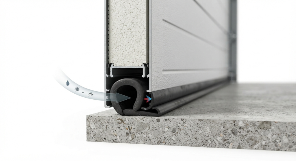 How garage door bottom seal works