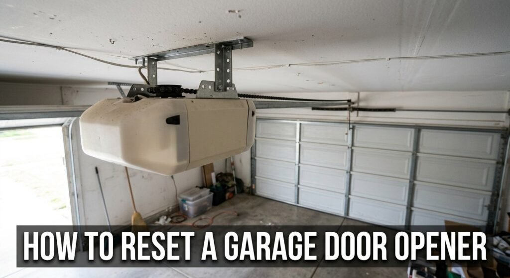 How to reset a garage door opener - motor unit mounted on garage ceiling