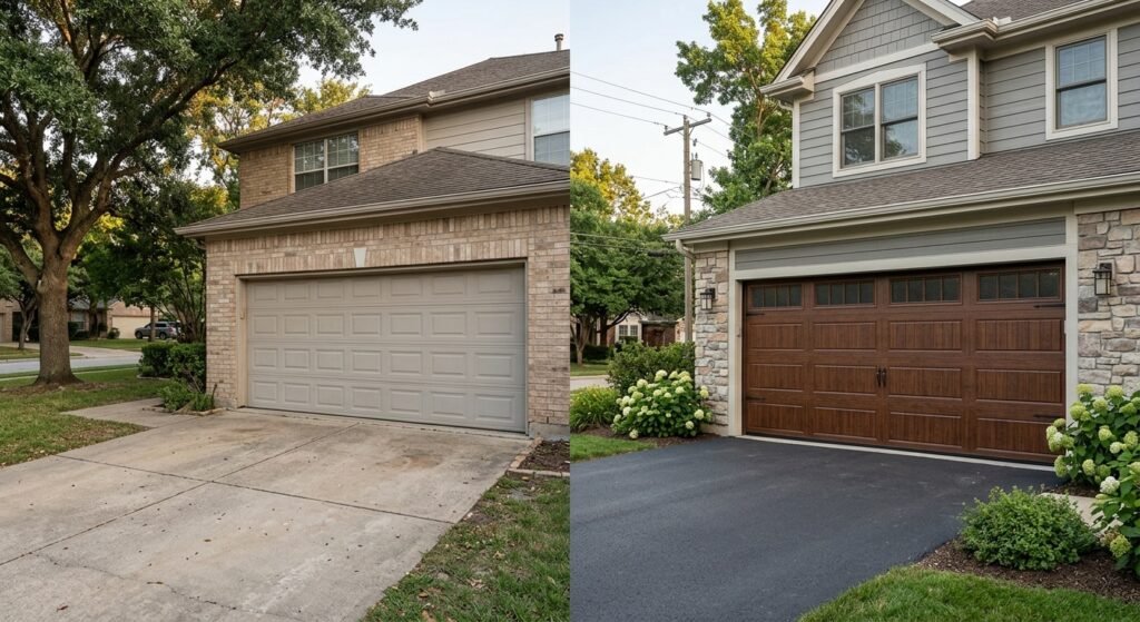 Insulated and non-insulated 2 car garage doors compared