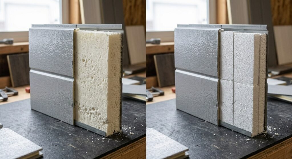 Polyurethane and polystyrene garage door insulation comparison