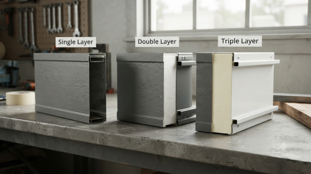 single double triple layer garage door insulation