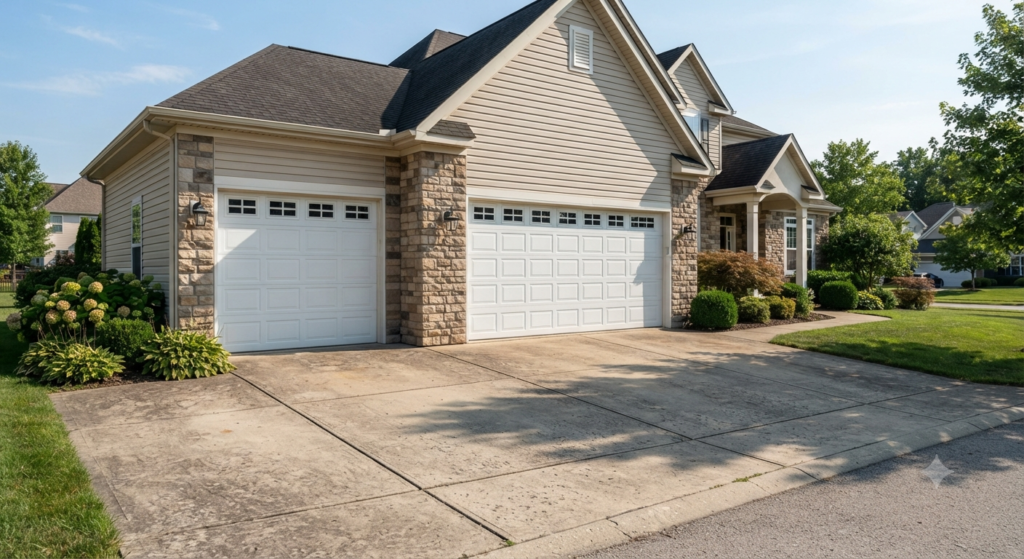 Comparison of common single and double garage door sizes