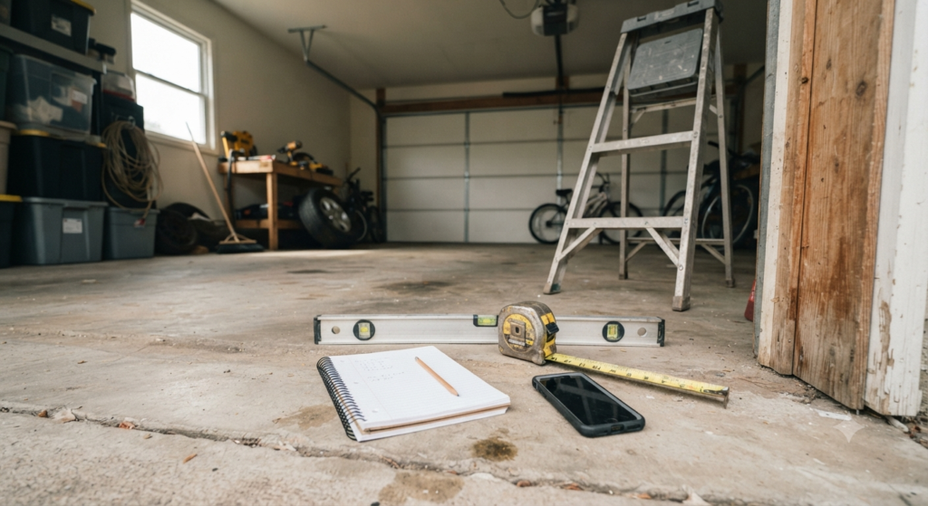 Tools needed to measure a garage door