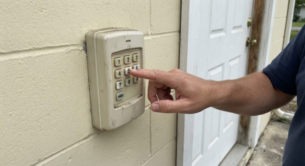 Programming a Genie garage door opener wall keypad with PIN code