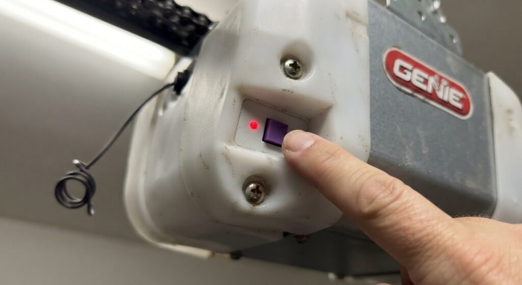Genie garage door opener learn button location on motor unit