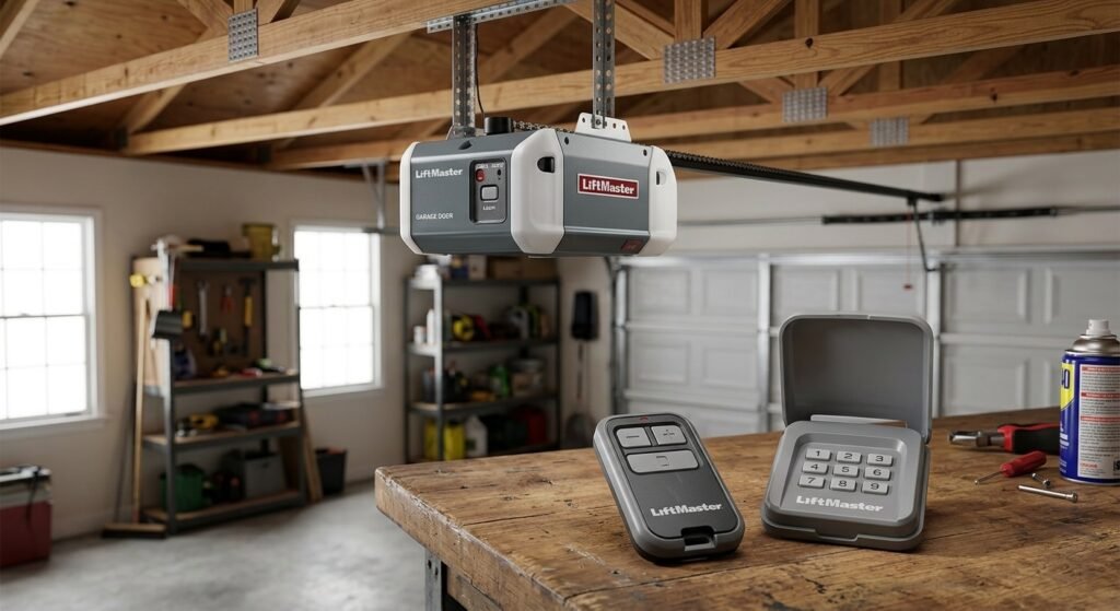 LiftMaster remote and wireless keypad for reprogramming after a reset