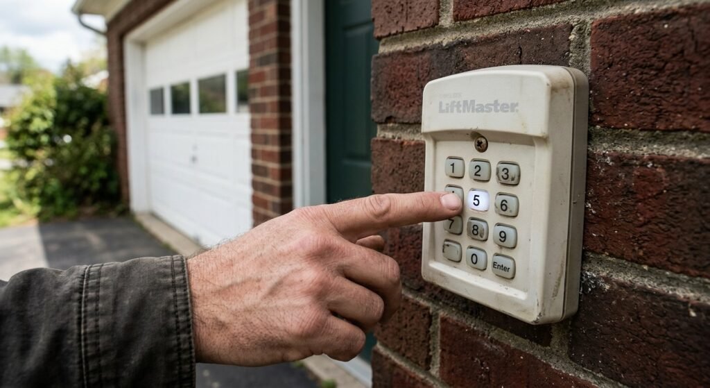 Programming a LiftMaster garage door keypad entry system